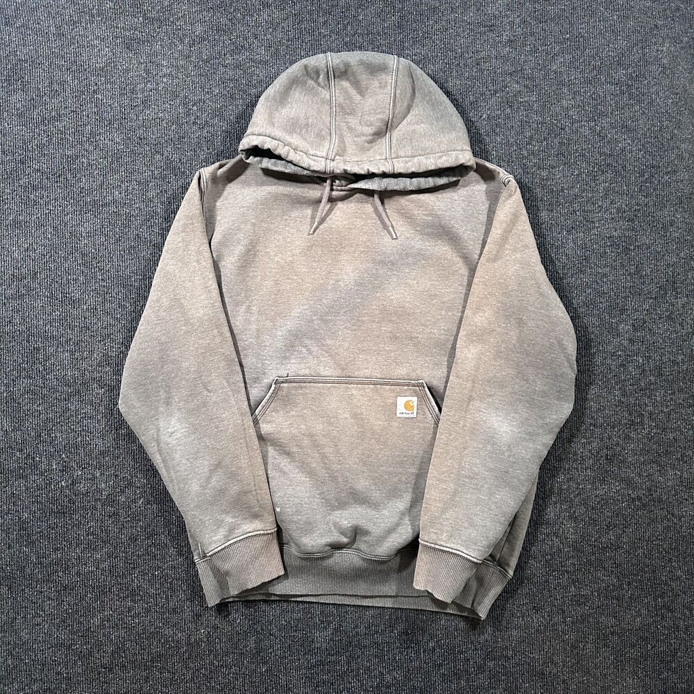 Vintage Carhartt Original Fit Sun Faded Gray Mens Medium Hoodie Sweatshirt